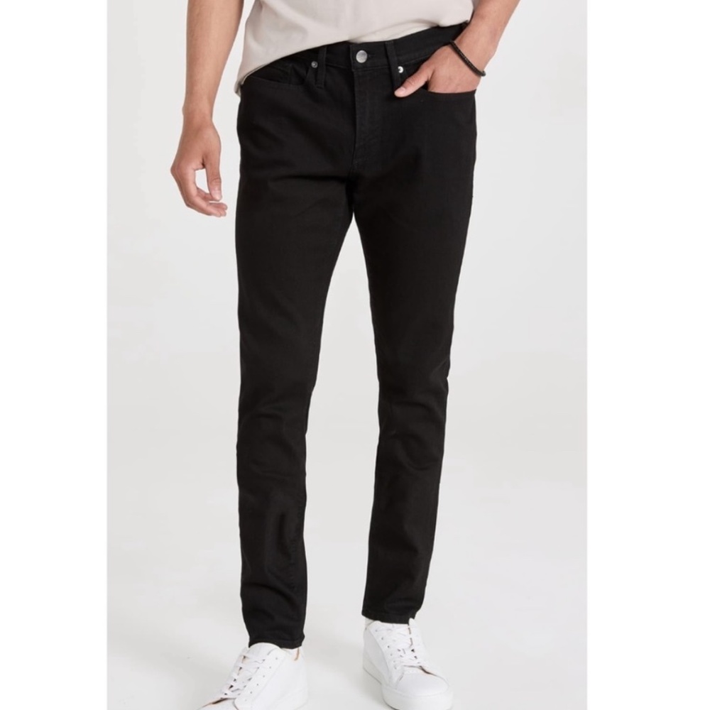 FRAME DENIM NEW L’Homme Mens Black Slim Skinny Leg Jeans 32 Noir